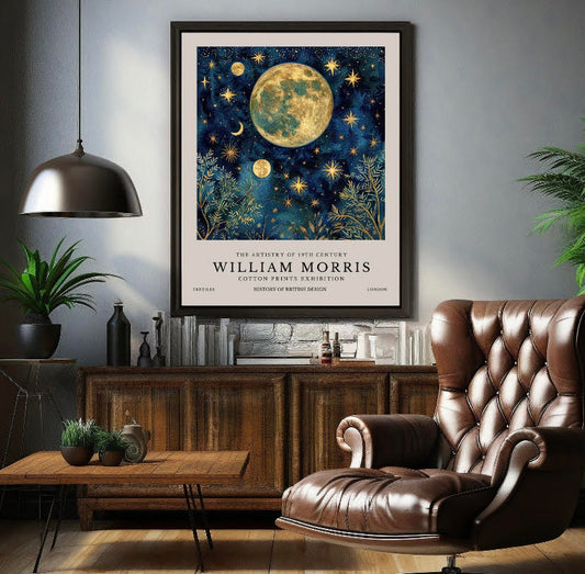 Moon and Stars Print by William Morris