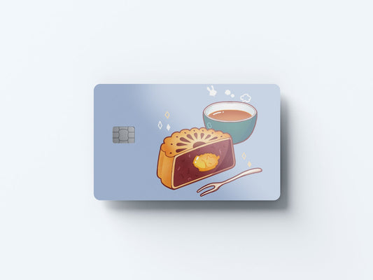 Watercolor mooncake design | credit card sticker | small chip | credit card skin for nursery and home wall decor.