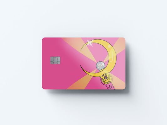 Watercolor moonstick design | credit card sticker | small chip | credit card skin for nursery and home wall decor.
