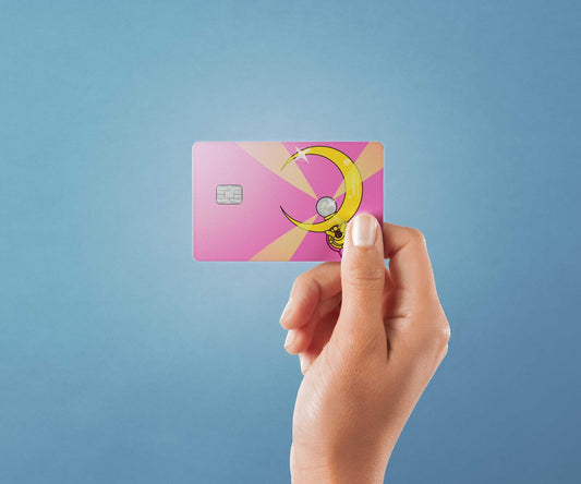 Watercolor moonstick design | credit card sticker | small chip | credit card skin for nursery and home wall decor.