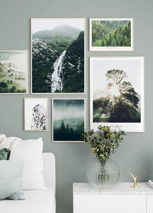 Watercolor morning sun poster for nursery and home wall decor.