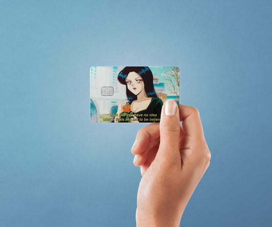 Watercolor morticia addams design | credit card sticker | small chip | credit card skin for nursery and home wall decor.