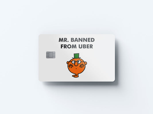 Watercolor mr banned from uber design | credit card sticker | small chip | credit card skin for nursery and home wall decor.