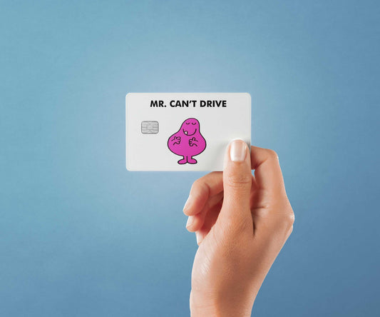 Watercolor mr can’t drive design | credit card sticker | small chip | credit card skin for nursery and home wall decor.