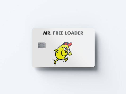 Watercolor mr freeloader design | credit card sticker | small chip | credit card skin for nursery and home wall decor.