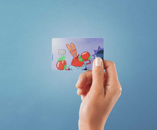 Watercolor mr krabs money design | credit card sticker | small chip | credit card skin for nursery and home wall decor.