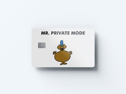 Watercolor mr private mode design | credit card sticker | small chip | credit card skin for nursery and home wall decor.