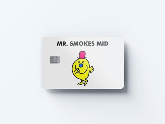 Watercolor mr smokes mid design | credit card sticker | small chip | credit card skin for nursery and home wall decor.
