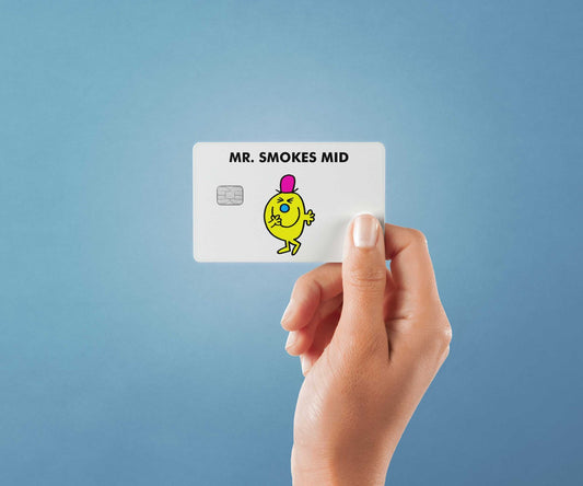 Watercolor mr smokes mid design | credit card sticker | small chip | credit card skin for nursery and home wall decor.