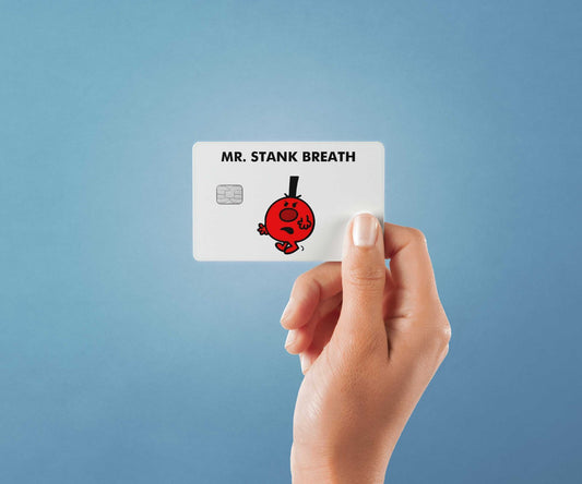 Watercolor mr stank breath design | credit card sticker | small chip | credit card skin for nursery and home wall decor.