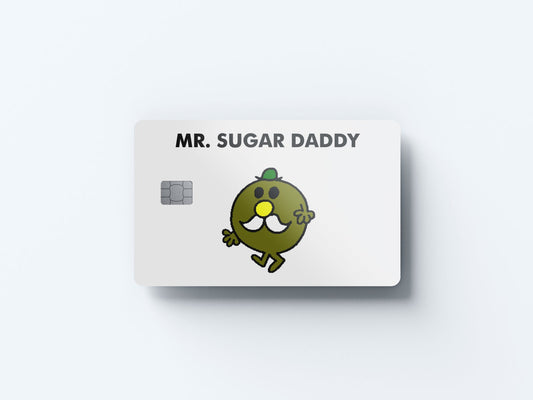 Watercolor mr sugar daddy design | credit card sticker | small chip | credit card skin for nursery and home wall decor.