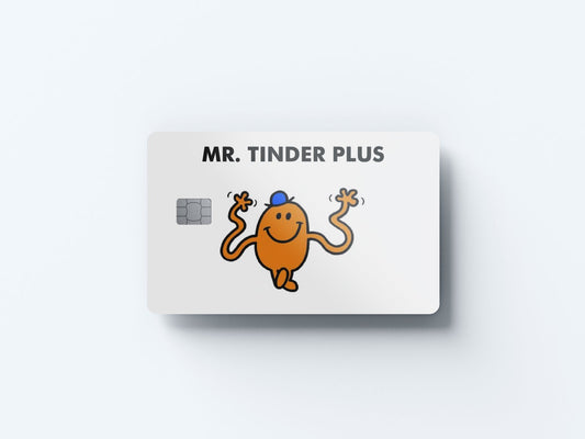 Watercolor mr tinder plus design | credit card sticker | small chip | credit card skin for nursery and home wall decor.