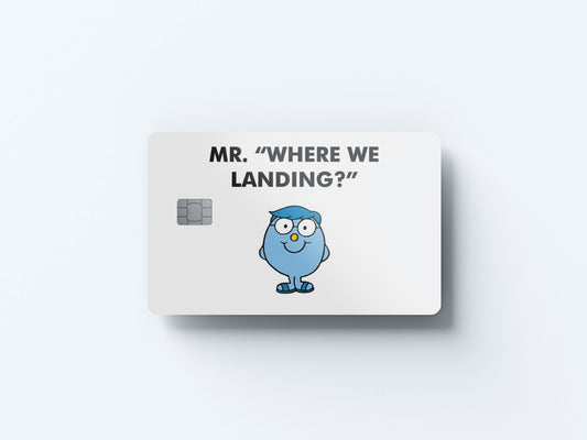 Watercolor mr where we landing design | credit card sticker | small chip | credit card skin for nursery and home wall decor.