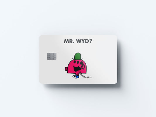 Watercolor mr wyd design | credit card sticker | small chip | credit card skin for nursery and home wall decor.