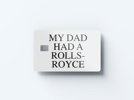 Watercolor my dad had a rolls royce design | credit card sticker | small chip | credit card skin for nursery and home wall decor.