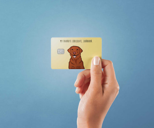 Watercolor my favorite chocolate labrador design | credit card sticker | small chip | credit card skin for nursery and home wall decor.