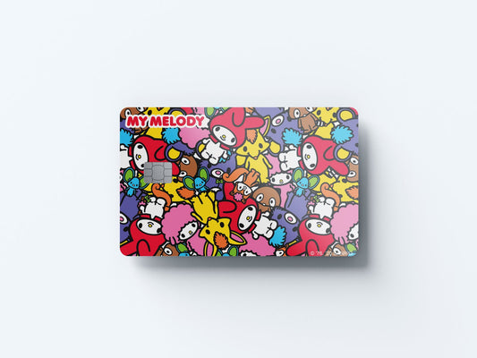 Watercolor my melody and friends design | credit card sticker | small chip | credit card skin for nursery and home wall decor.