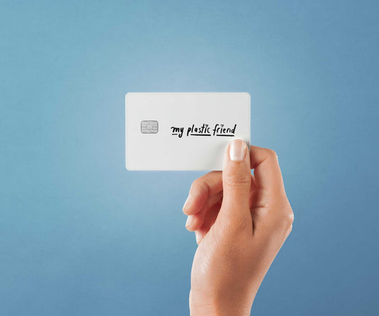 Watercolor my plastic friend design | credit card sticker | small chip | credit card skin for nursery and home wall decor.