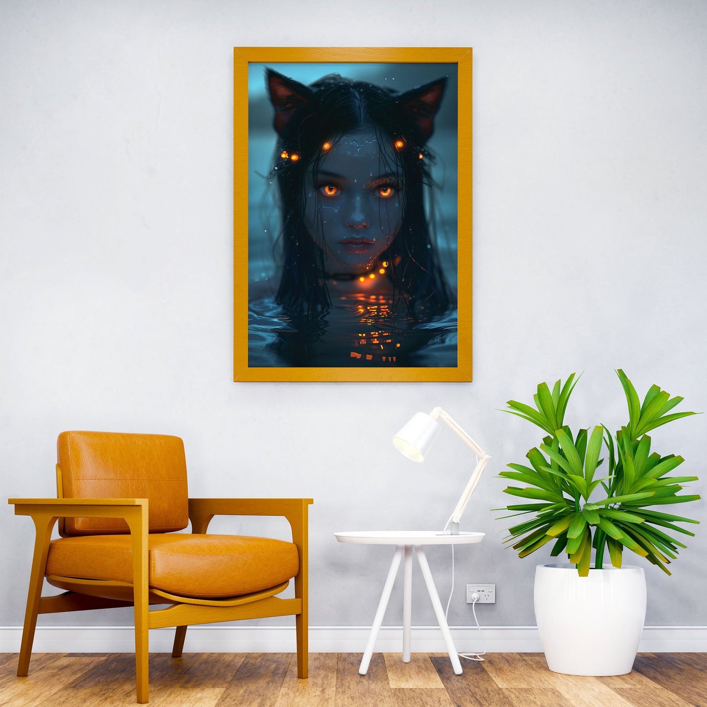 neon glow anime girl Asian Style Poster | Wall  Art for Home & Office | High-Quality Print - High-Quality Visual Display