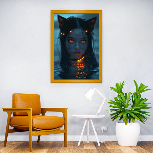 neon glow anime girl Asian Style Poster | Wall  Art for Home & Office | High-Quality Print - High-Quality Visual Display