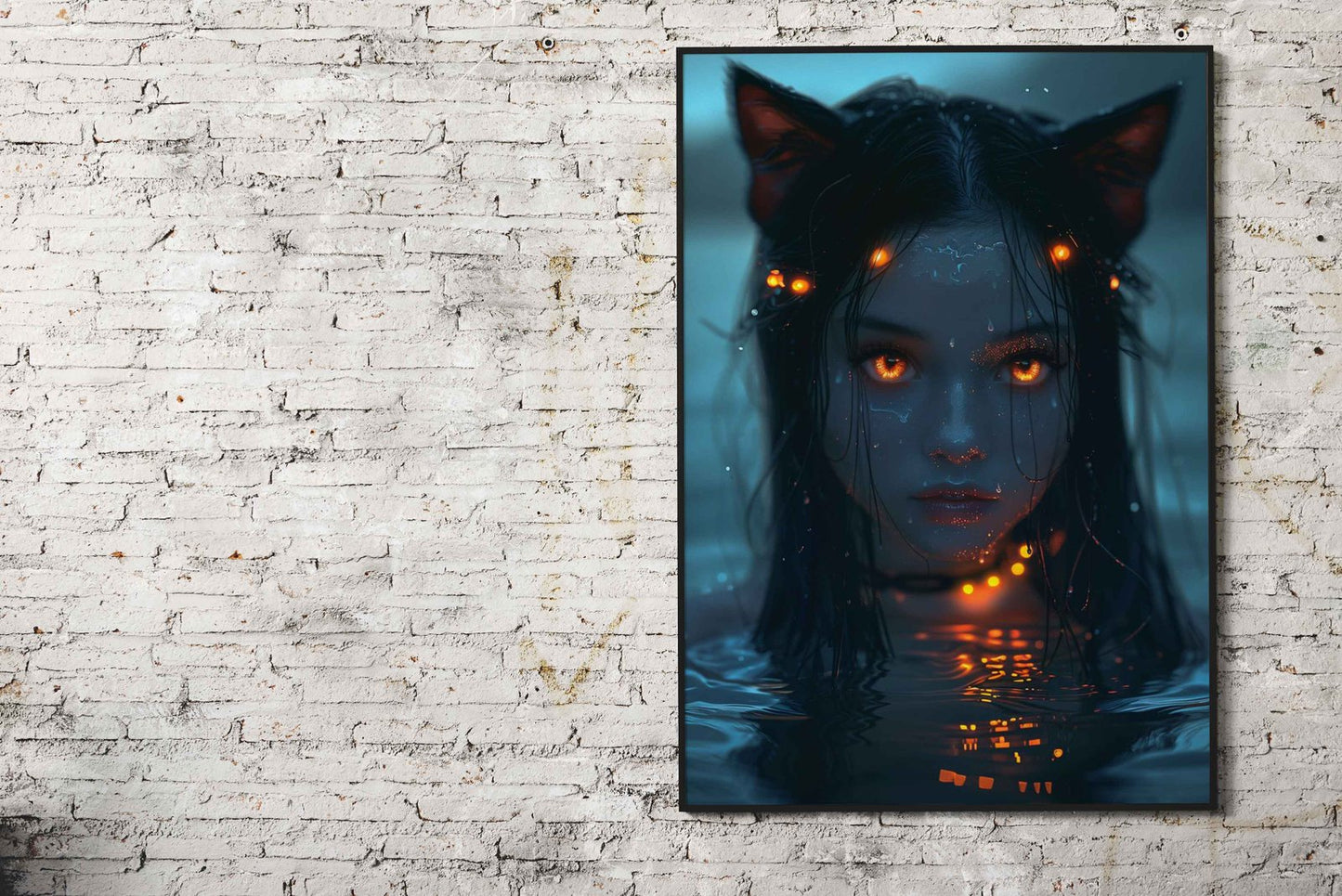 neon glow anime girl Asian Style Poster | Wall  Art for Home & Office | High-Quality Print - High-Quality Visual Display