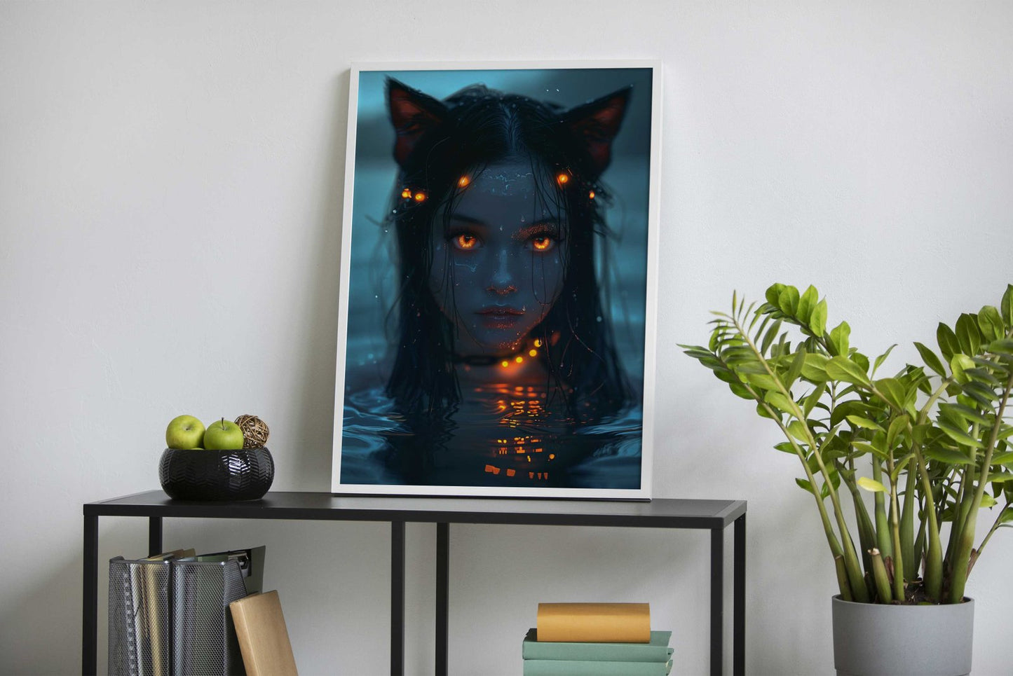 neon glow anime girl Asian Style Poster | Wall  Art for Home & Office | High-Quality Print - High-Quality Visual Display