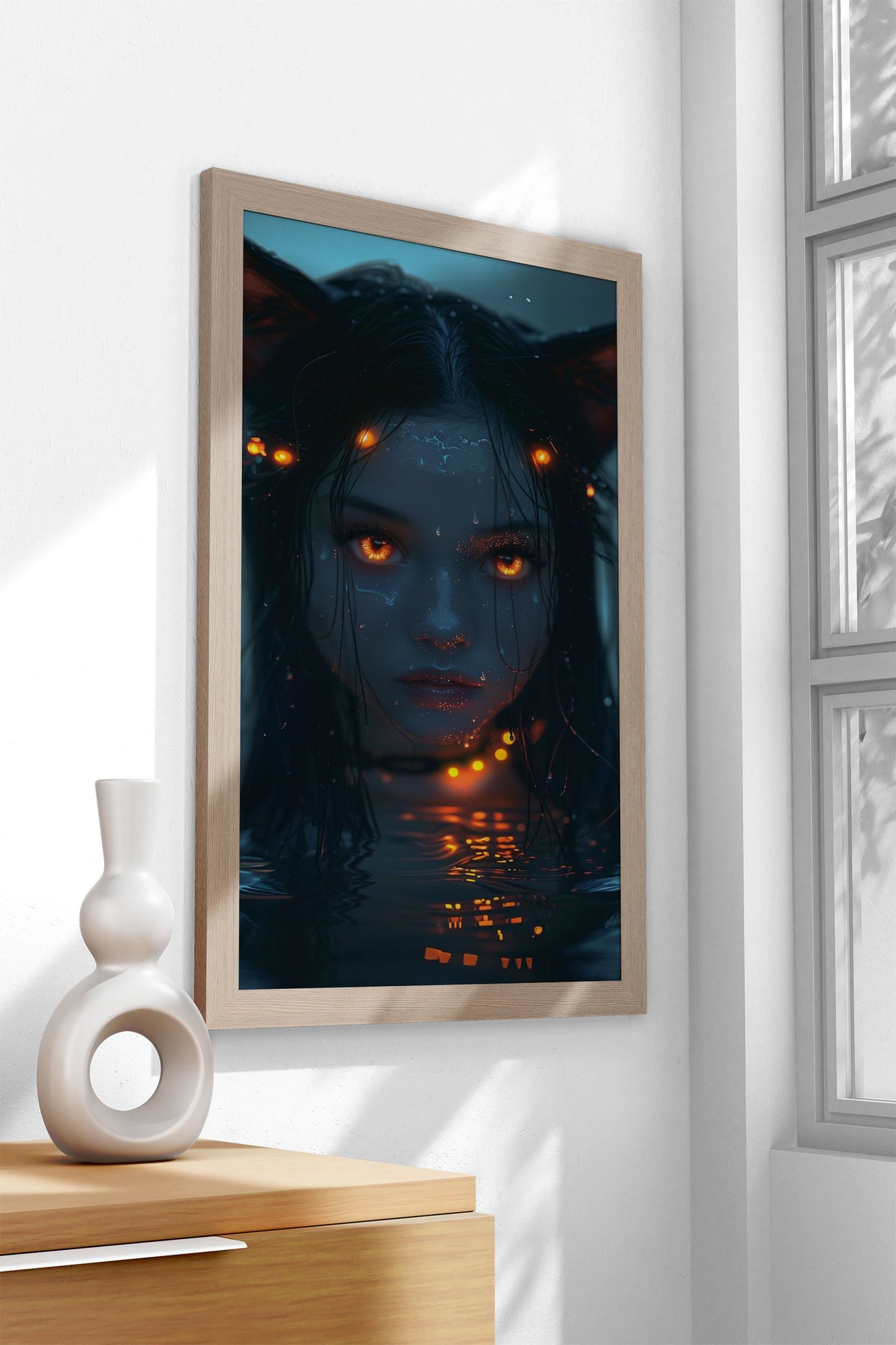 neon glow anime girl Asian Style Poster | Wall  Art for Home & Office | High-Quality Print - High-Quality Visual Display