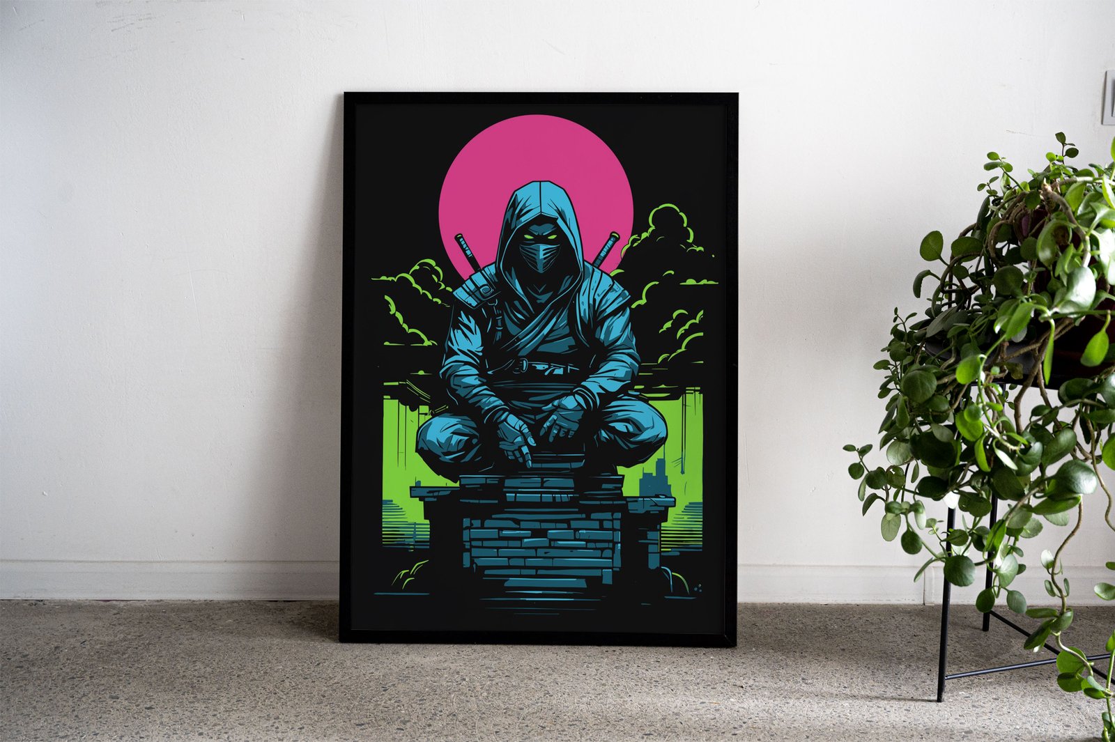 Ninja Asian Style Poster | Wall Art for Home &  Office | High-Quality Print - High-Quality Premium Wall Art Decor Sticker