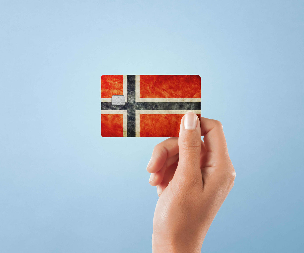 Norway Flag - Premium Vinyl Credit Card Skin Cover by Wonderwallsboutique