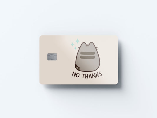 Watercolor no thanks design | credit card sticker | small chip | credit card skin for nursery and home wall decor.