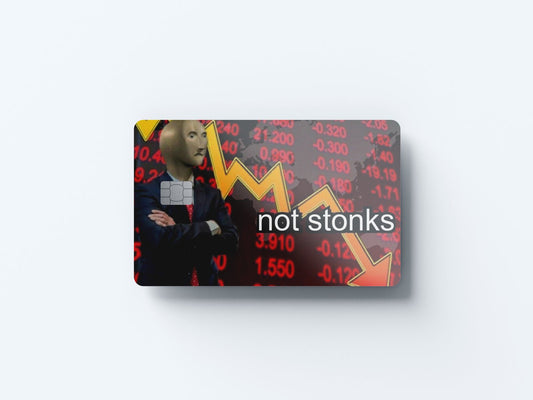 Watercolor not stonks design | credit card sticker | small chip | credit card skin for nursery and home wall decor.