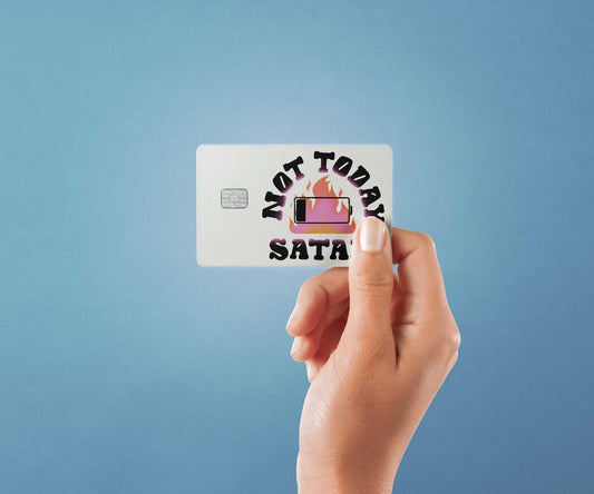 Watercolor not today satan design | credit card sticker | small chip | credit card skin for nursery and home wall decor.