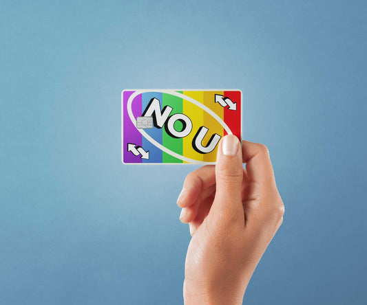 Watercolor nou rainbow design | credit card sticker | small chip | credit card skin for nursery and home wall decor.
