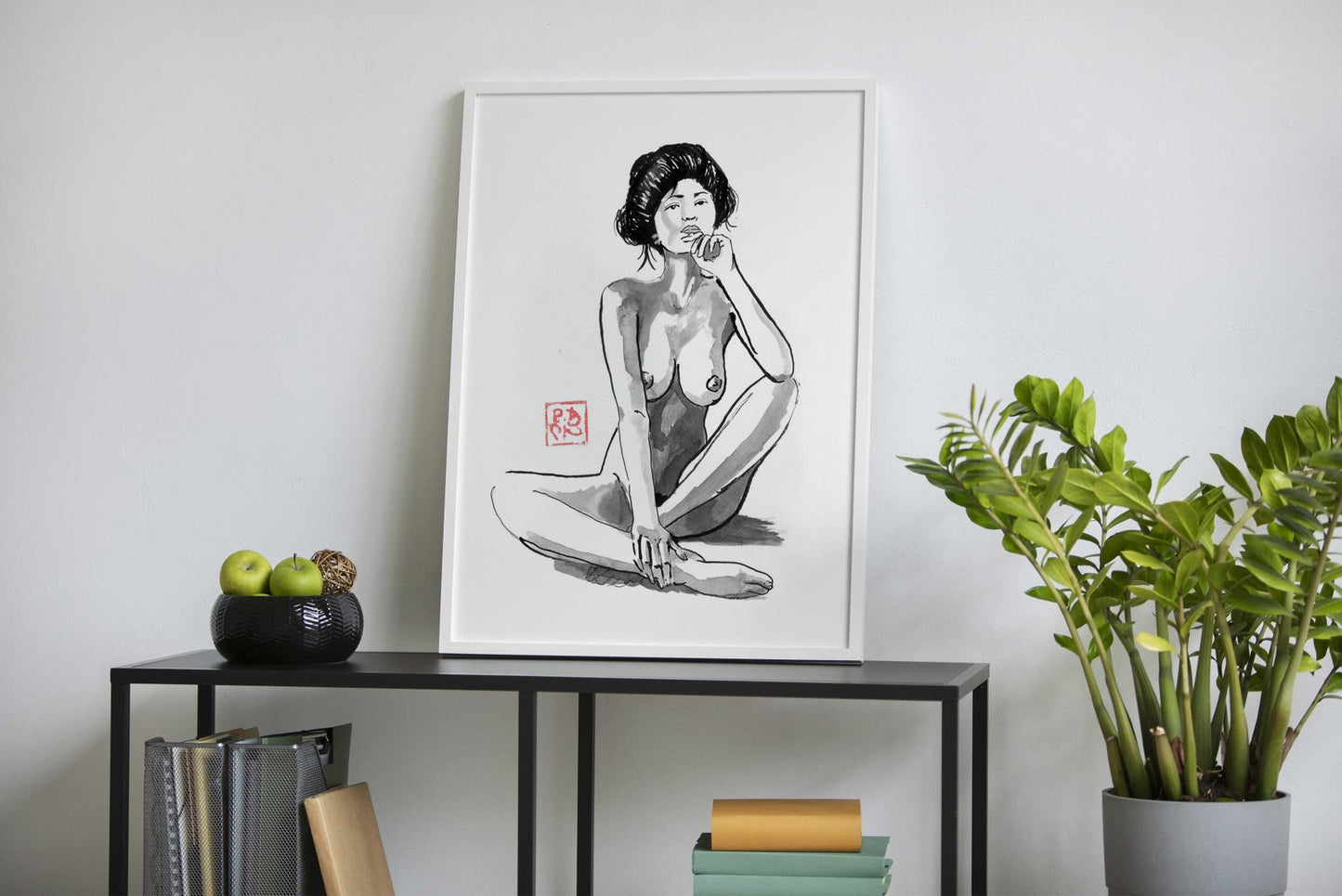 nude and thinking Asian Style Poster | Wall Art for Home & Office | High-Quality Print