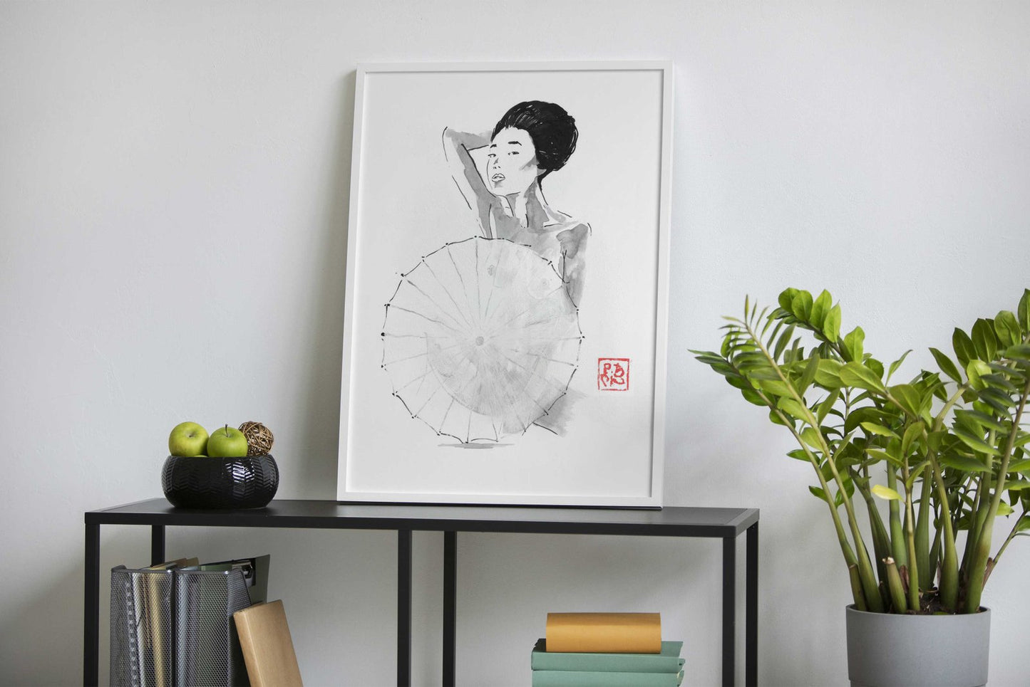 nude dehind umbrella Asian Style Poster | Wall  Art for Home & Office | High-Quality Print