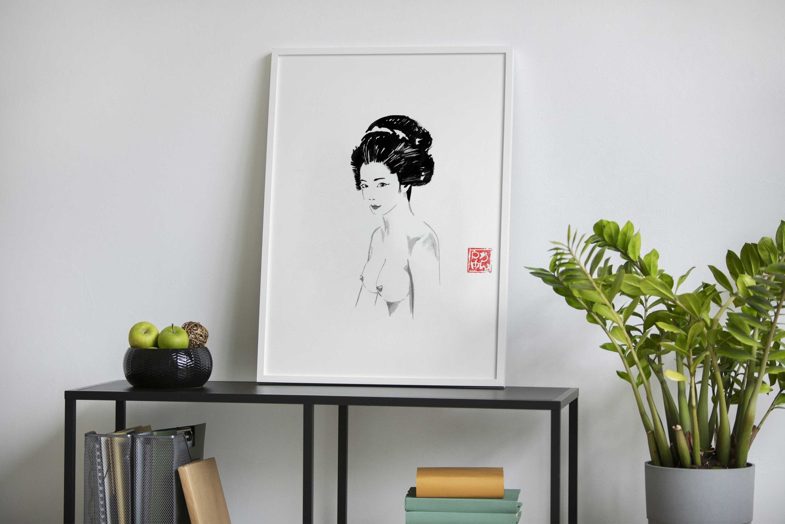 nude geisha simple Asian Style Poster | Wall Art for Home & Office | High-Quality Print - High-Quality Premium Wall Art Decor Sticker