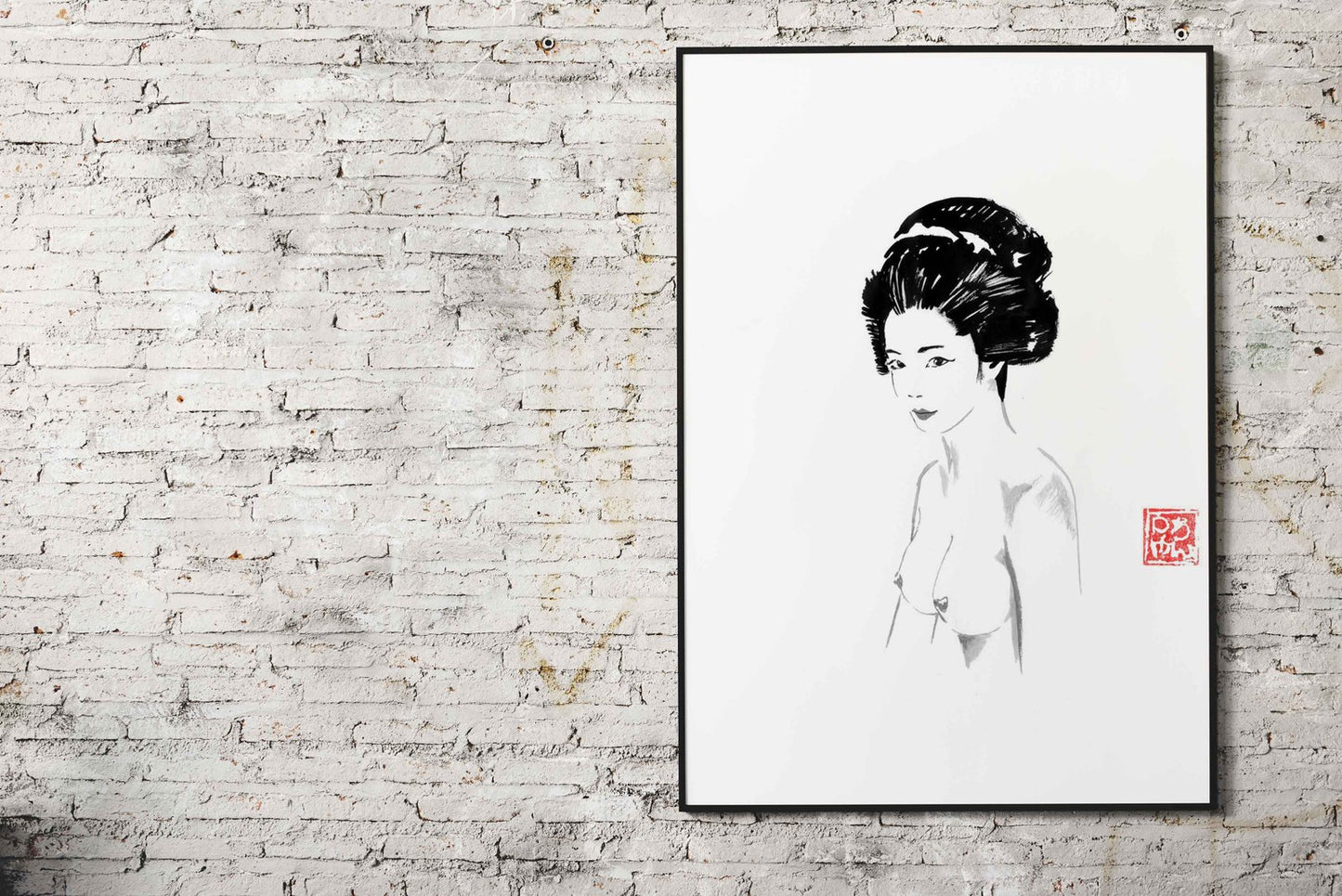 nude geisha simple Asian Style Poster | Wall Art for Home & Office | High-Quality Print - High-Quality Premium Wall Art Decor Sticker