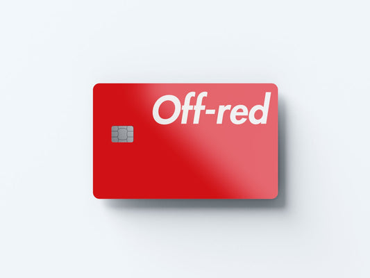 Watercolor off red design | credit card sticker | small chip | credit card skin for nursery and home wall decor.