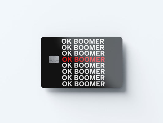 Watercolor ok boomer design | credit card sticker | small chip | credit card skin for nursery and home wall decor.