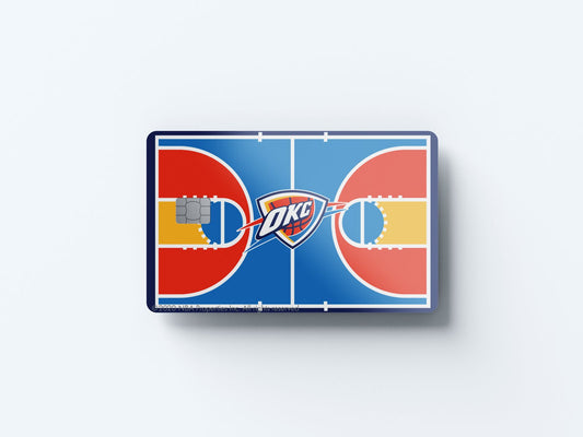 Watercolor oklahoma city thunder courtside design | credit card sticker | small chip | credit card skin for nursery and home wall decor.