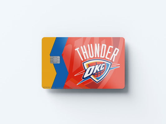 Watercolor oklahoma city thunder crossover design | credit card sticker | small chip | credit card skin for nursery and home wall decor.