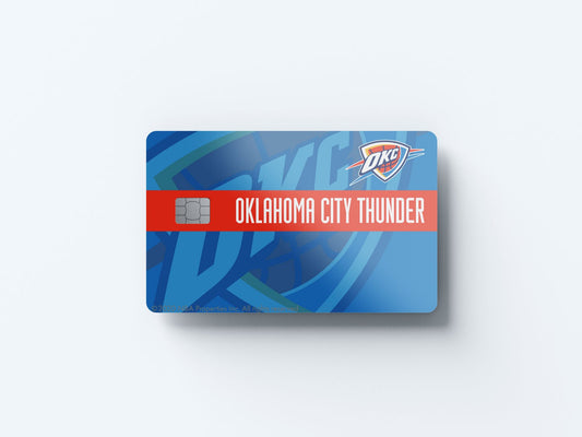 Watercolor oklahoma city thunder midcourt design | credit card sticker | small chip | credit card skin for nursery and home wall decor.