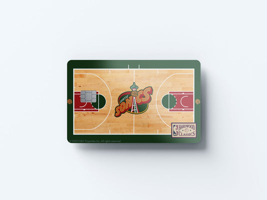 Watercolor oklahoma city thunder retro courtside hardwood classics design | credit card sticker | small chip | credit card skin for nursery and home wall decor.