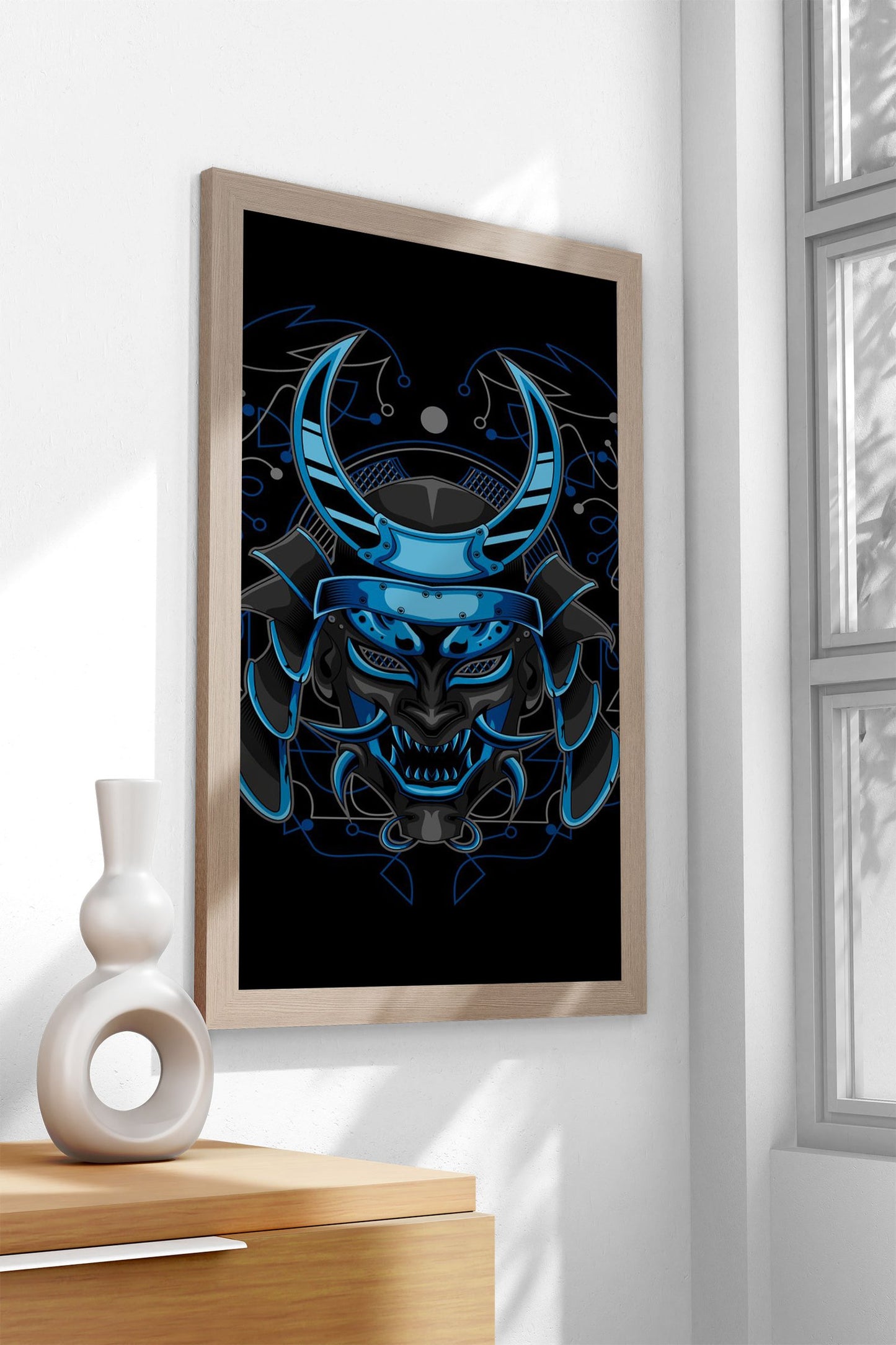 Oni Mask Tattoos Asian Style Poster | Wall Art  for Home & Office | High-Quality Print