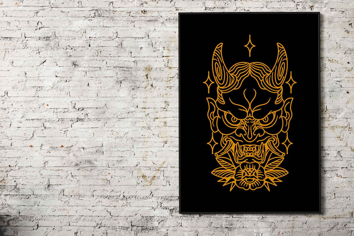 oni rose tattoo Asian Style Poster | Wall Art for  Home & Office | High-Quality Print