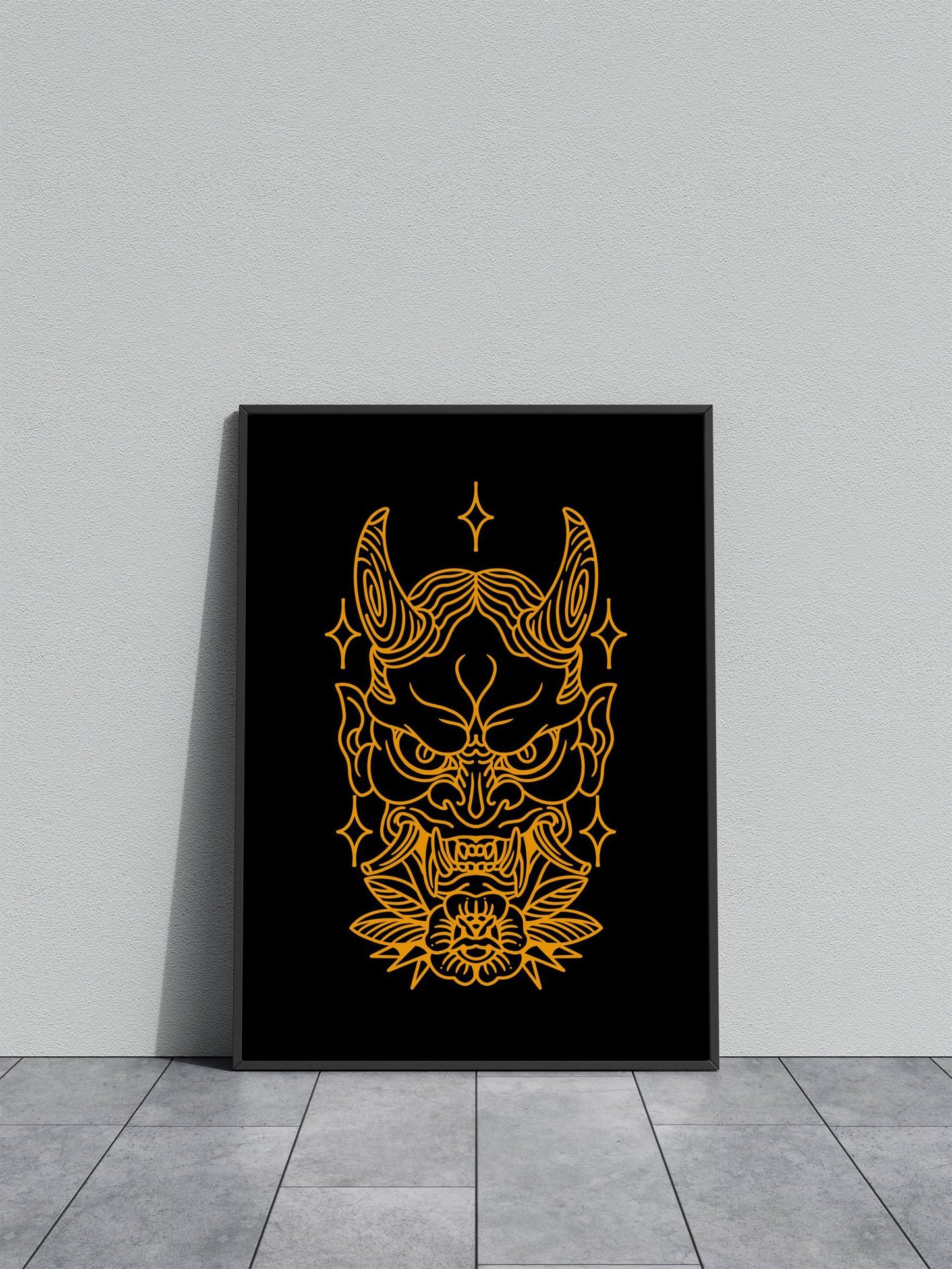 oni rose tattoo Asian Style Poster | Wall Art for  Home & Office | High-Quality Print