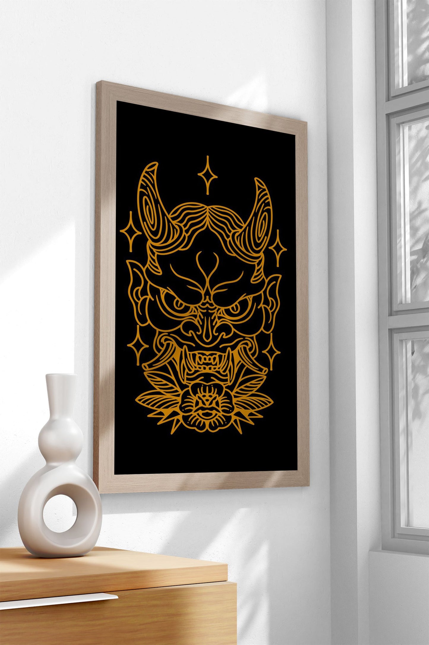 oni rose tattoo Asian Style Poster | Wall Art for  Home & Office | High-Quality Print