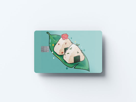 Watercolor onigiri design | credit card sticker | small chip | credit card skin for nursery and home wall decor.
