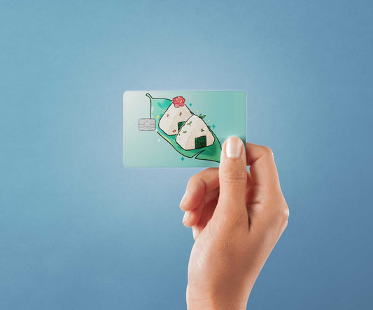 Watercolor onigiri design | credit card sticker | small chip | credit card skin for nursery and home wall decor.