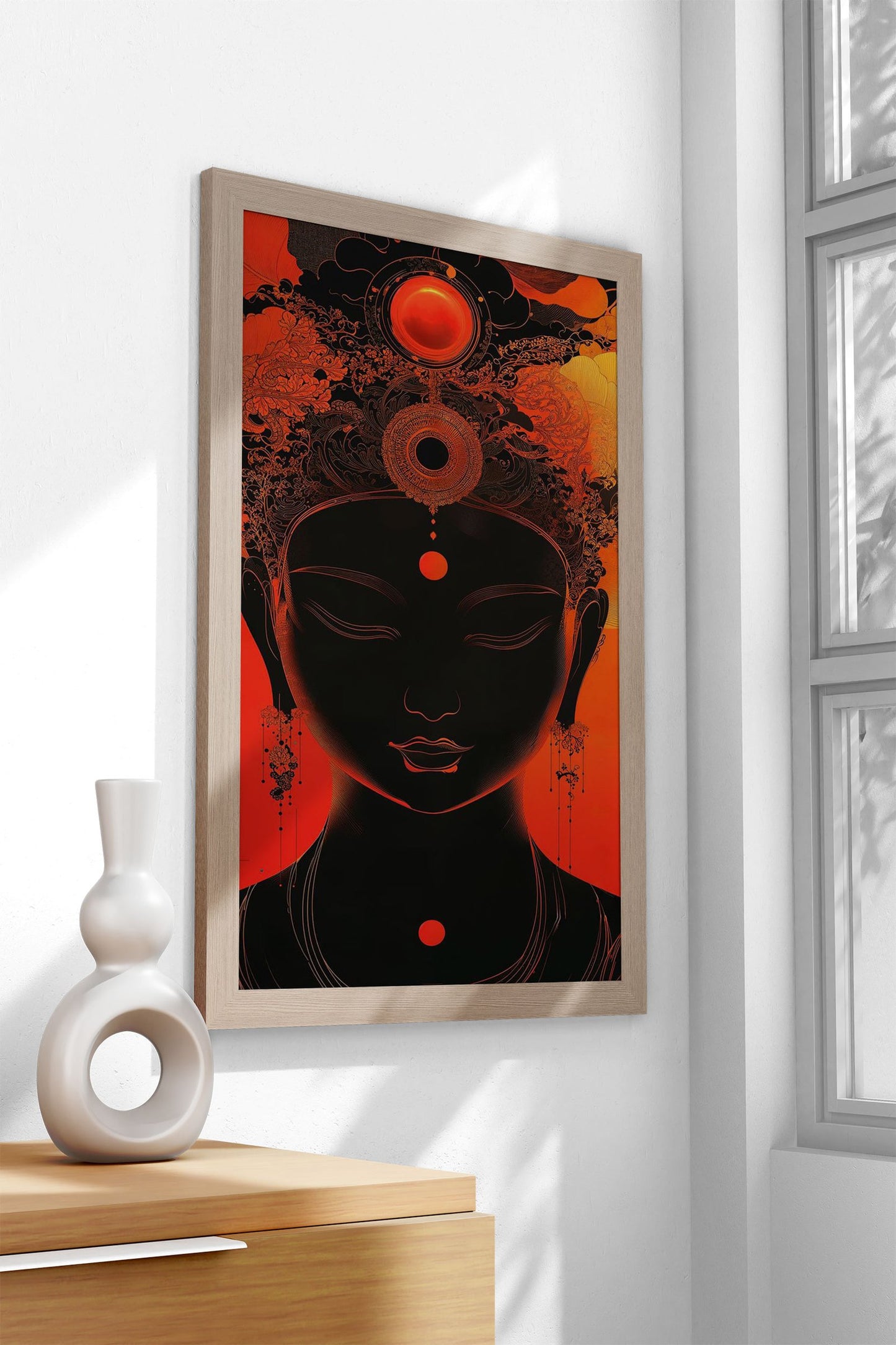 orange and black buddha Asian Style Poster |  Wall Art for Home & Office | High-Quality Print